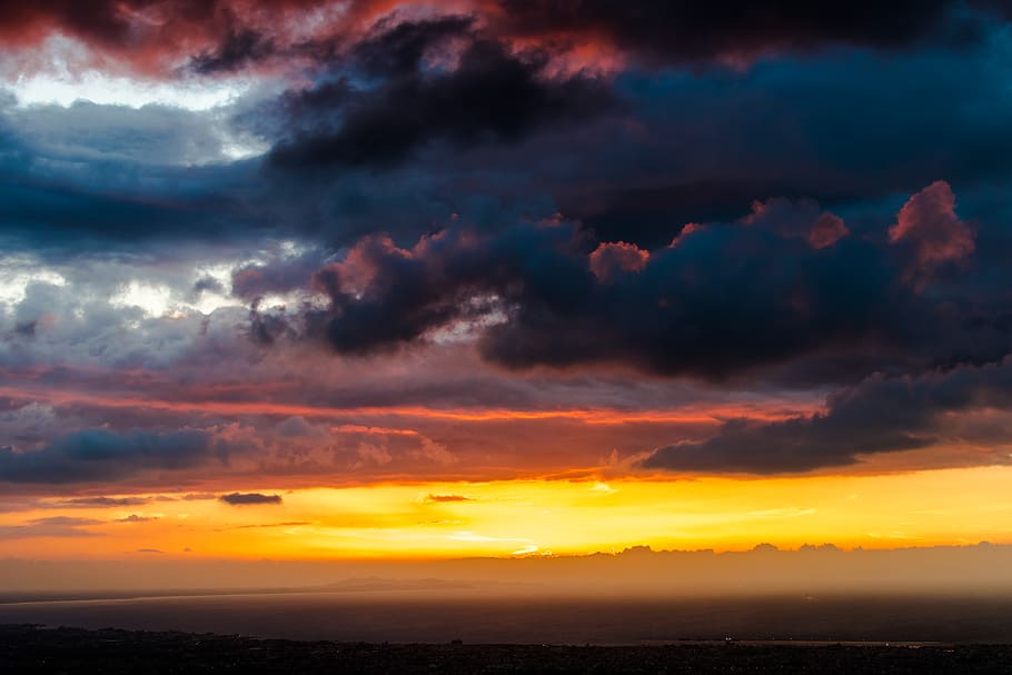greece, patras, colors, clouds, cloudscape, sunset, suncolor HD wallpaper