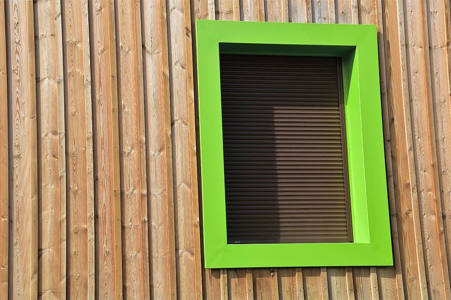 building, window, structure, wood, green, facade, architecture, HD wallpaper