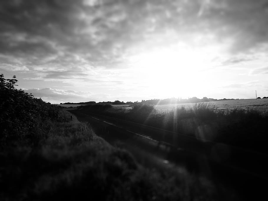 sunrise landscape, sky, cloud - sky, transportation, nature, plant HD wallpaper