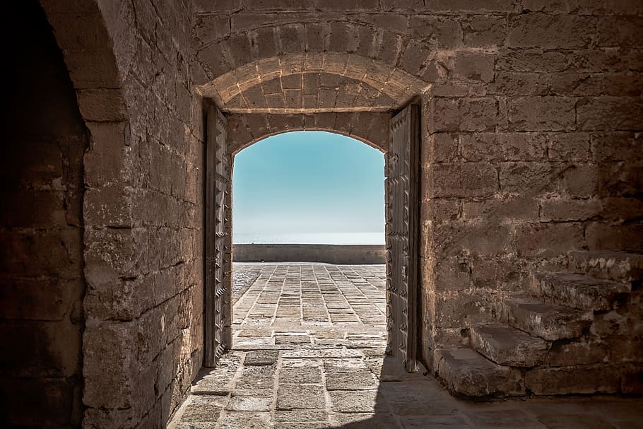 fort, door, old, architecture, castle, fortress, historic, wall