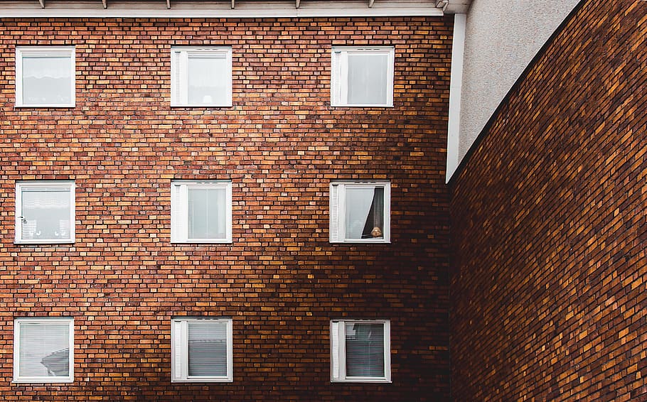 sweden, ljusdal, brick, wall, apartments, building, brickhouse HD wallpaper