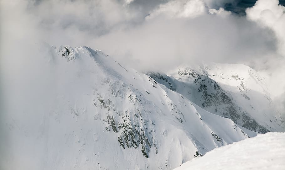 mountain covered with snow, winter, cold temperature, scenics - nature HD wallpaper