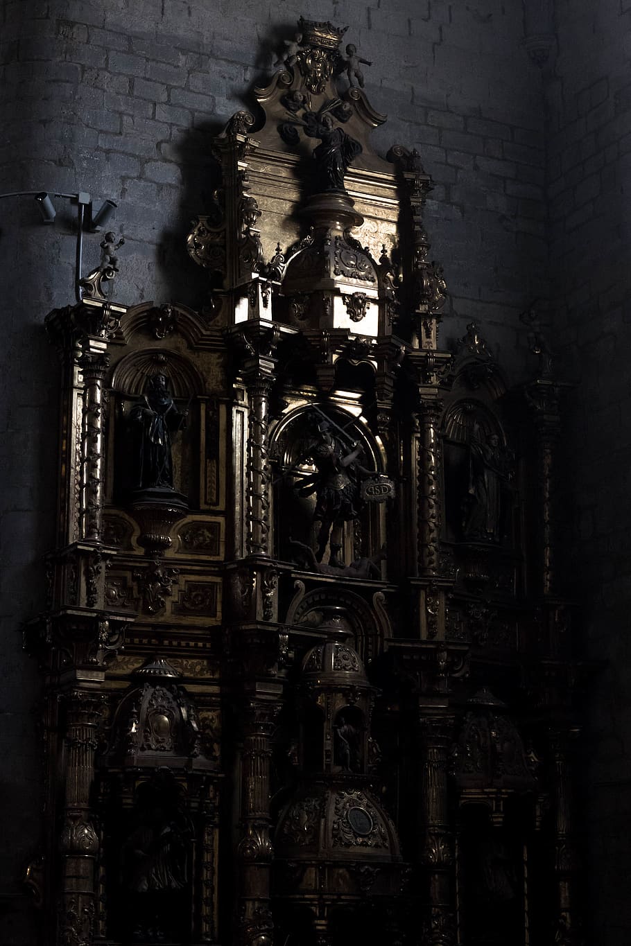 spain, cathedral, chrome, gold, religion, jesus, catholic, christian HD wallpaper