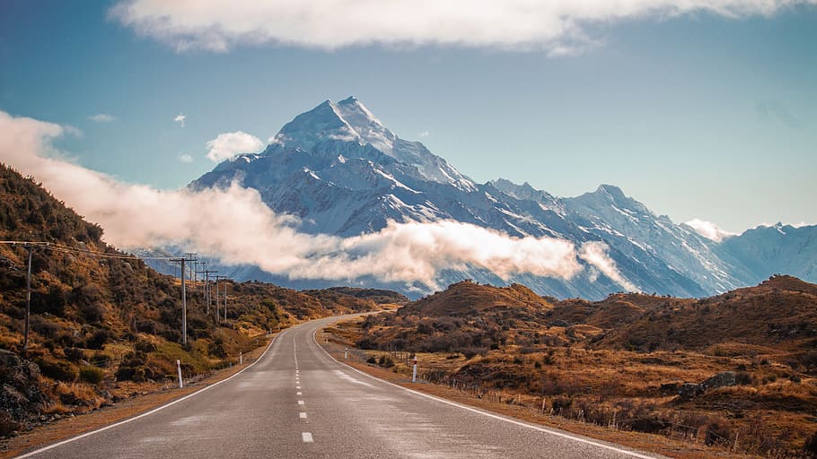grey road in behind mountain, scenics - nature, beauty in nature HD wallpaper