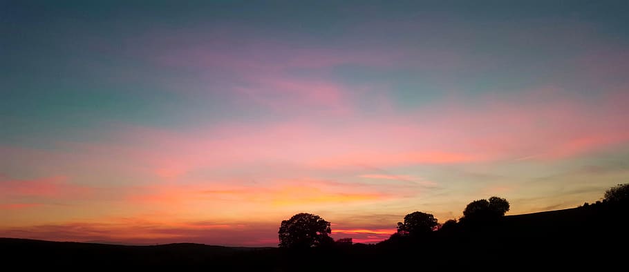 sunset, fine art, red, nature, mood, atmospheric, romantic HD wallpaper