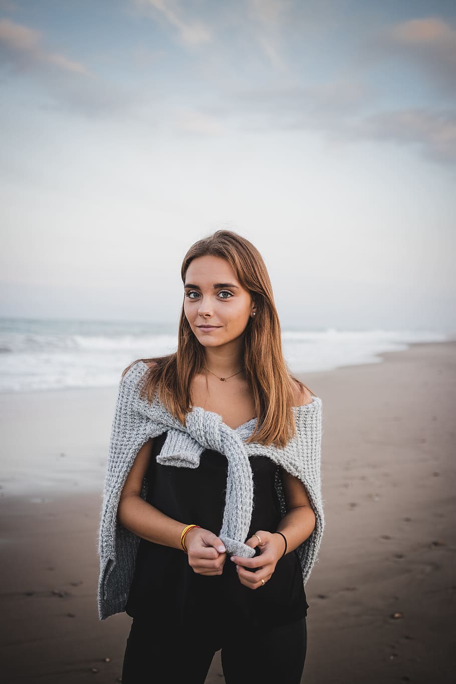 M A G I C T R I P, person, beach, water, wave, tide, sweater HD wallpaper
