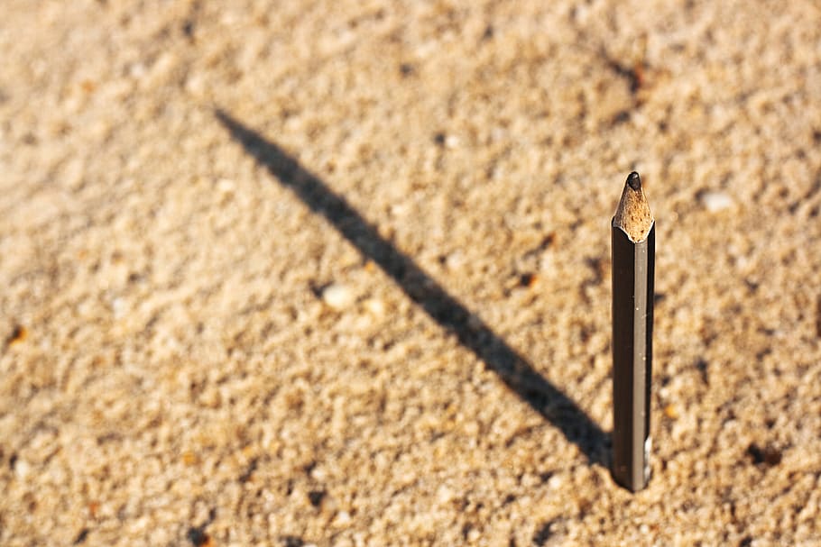 Pen, shadow, sand, sunlight, no people, close-up, nature, day HD wallpaper