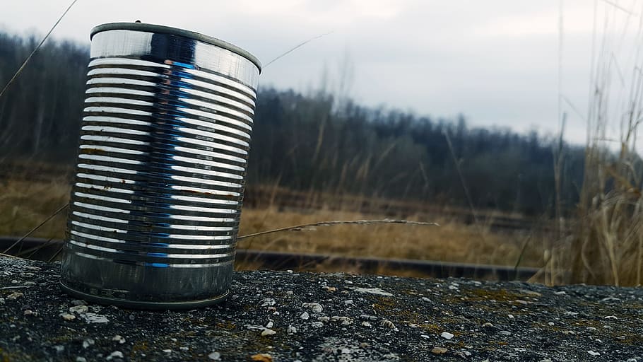 Tin Can on Gravel Surface, environment, grass, landscape, nature HD wallpaper