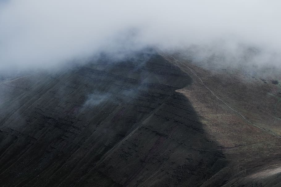 clouds covered the hill, nature, outdoors, fog, weather, mist HD wallpaper