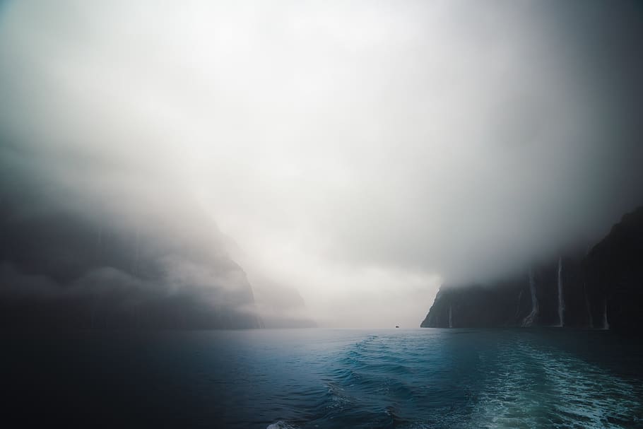 cloudy sea waves, nature, ocean, outdoors, water, shoreline, weather HD wallpaper