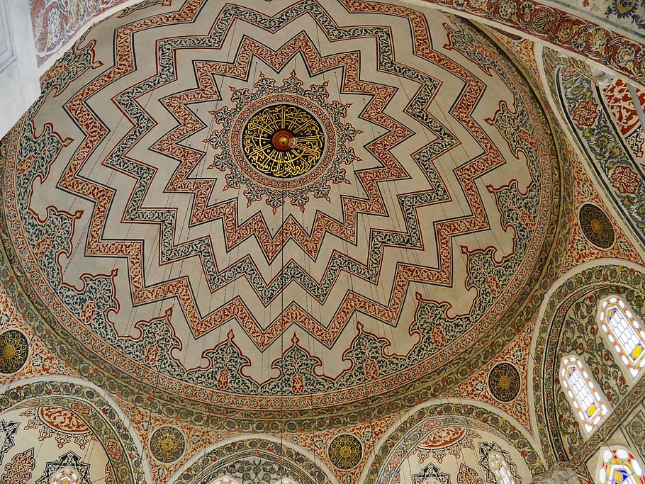 istanbul, turkey, mosque, dome, mosaic, tomb, pattern, architecture HD wallpaper