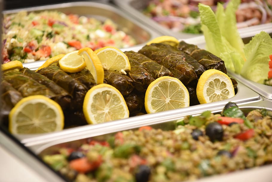 food, appetizer, grape leaf, stuffed, cuisine, traditional HD wallpaper
