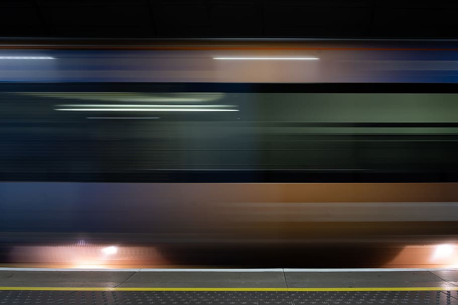train, platform, undreground, subway, metro, line, blur, motion HD wallpaper