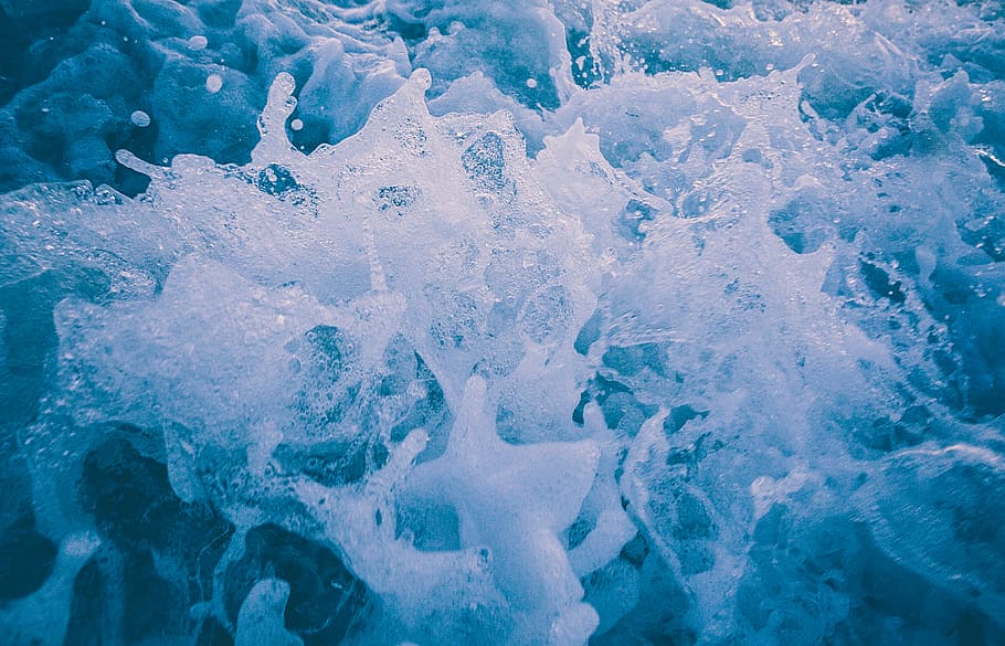 ocean view, shorebreak, bubbles, ocean waves, water, cold temperature HD wallpaper