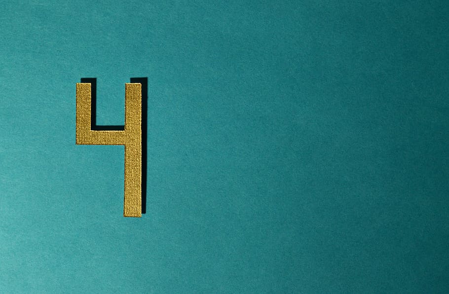 four, type, number, background, gold, card, brightness, decorative HD wallpaper