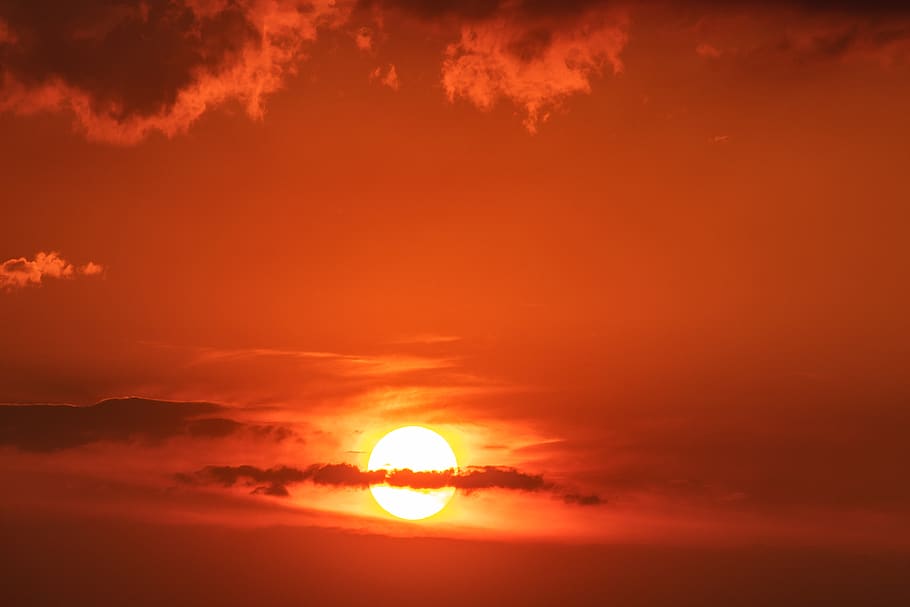 sun, sunset, sky, mood, nature, dusk, abendstimmung, atmospheric HD wallpaper
