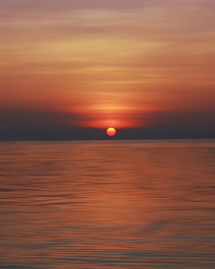 calm sea during sunset, sky, scenics - nature, beauty in nature HD wallpaper