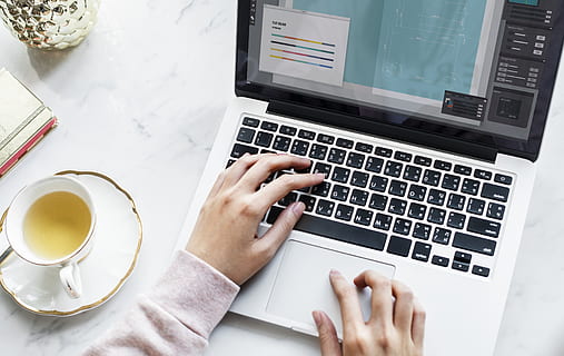 Woman Holding Macbook Pro, analysis, background, beverage, blog HD wallpaper