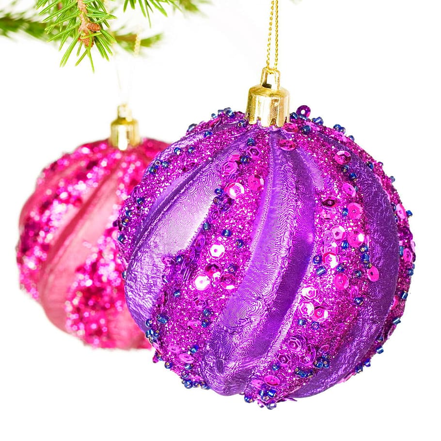 ball, bauble, red, branch, celebrate, christmas, close-up, closeup HD wallpaper