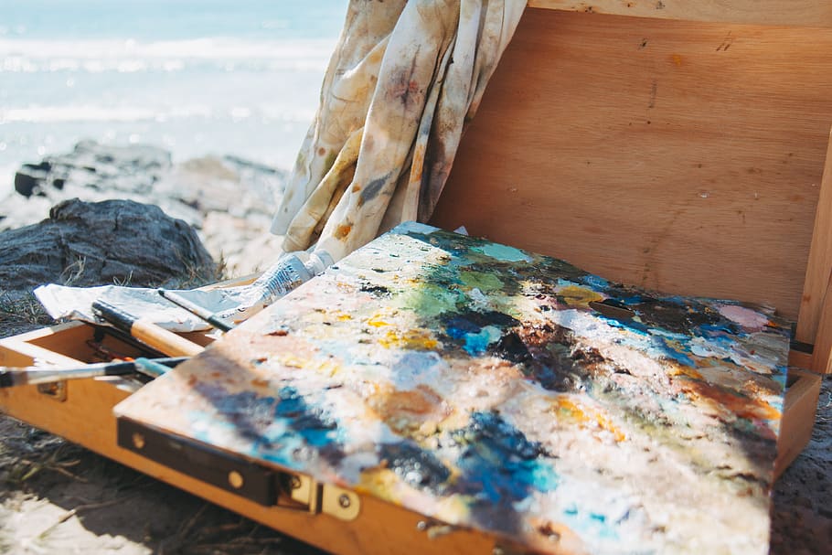 abstract painting, art and craft, no people, land, close-up, beach HD wallpaper