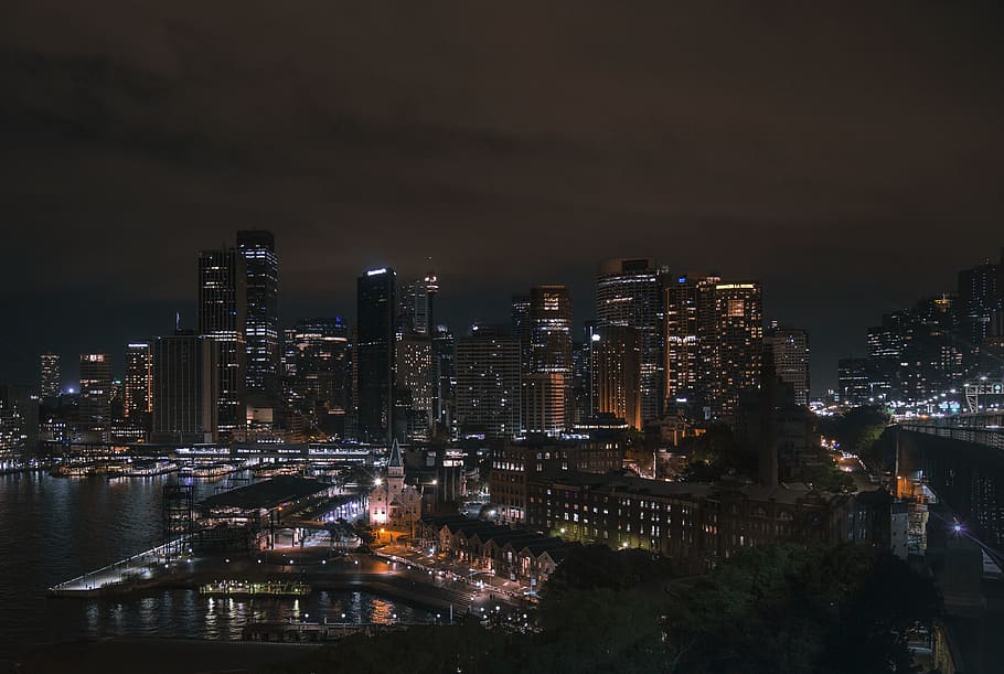 architecture, building, infrastructure, dark, sky, skyscraper HD wallpaper