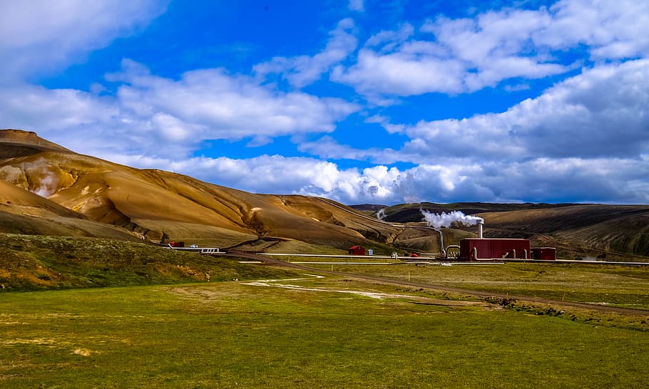 iceland, sky, cloud - sky, livestock, domestic, landscape, domestic animals HD wallpaper