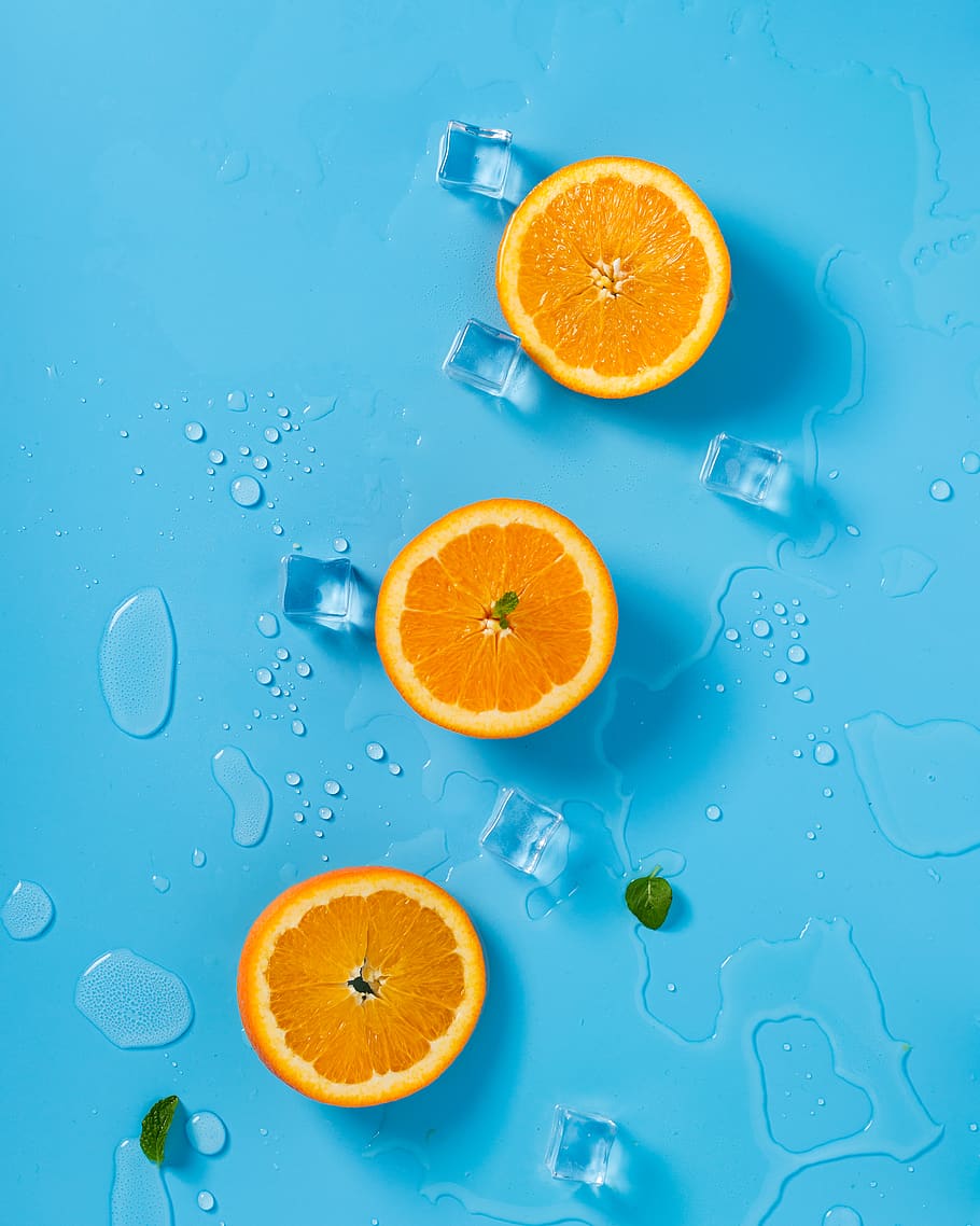 three sliced citrus oranges, citrus fruit, food and drink, healthy eating HD wallpaper