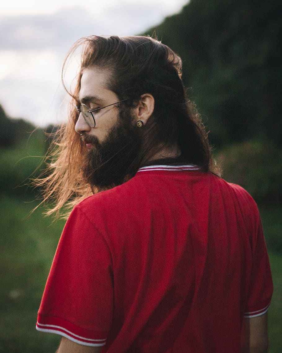 Man Wearing Eyeglasses, adult, back view, beard, blur, eyewear HD wallpaper