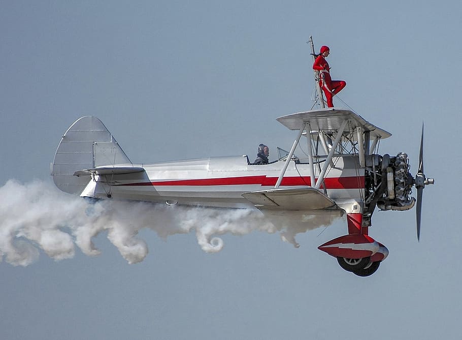 airplane, sky, aircraft, flight, aviation, flying, clouds, oldtimer HD wallpaper