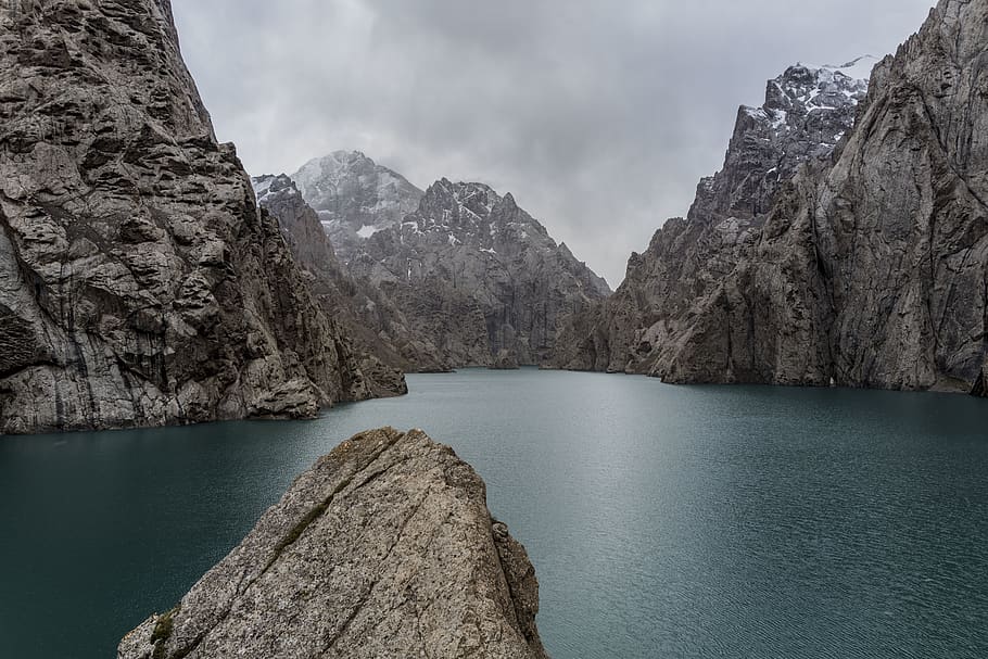 HD wallpaper: kyrgyzstan, köl-suu, lake, mountains, water, beauty in ...