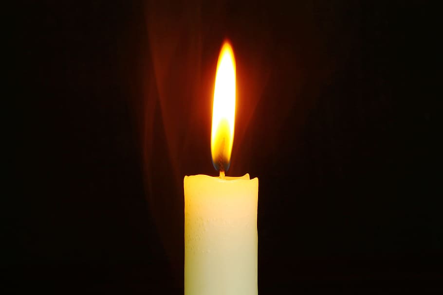 White Candle, bright, burn, burnt, celebration, dark, flame, heat HD wallpaper