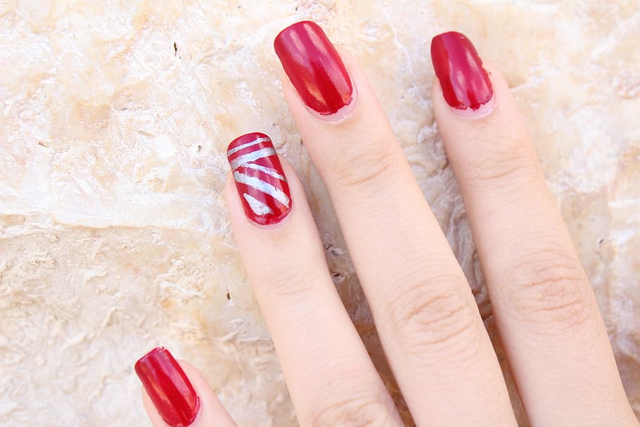 finger, nail polish, red, nails, manicure, fashion, female, HD wallpaper