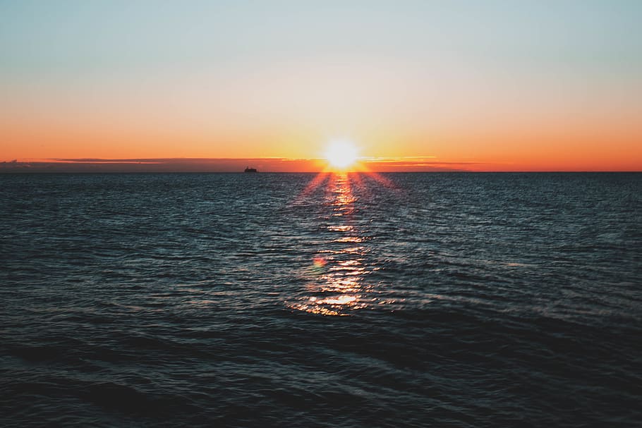 Panoramic Photography of Horizon, beach, dawn, evening, ocean HD wallpaper