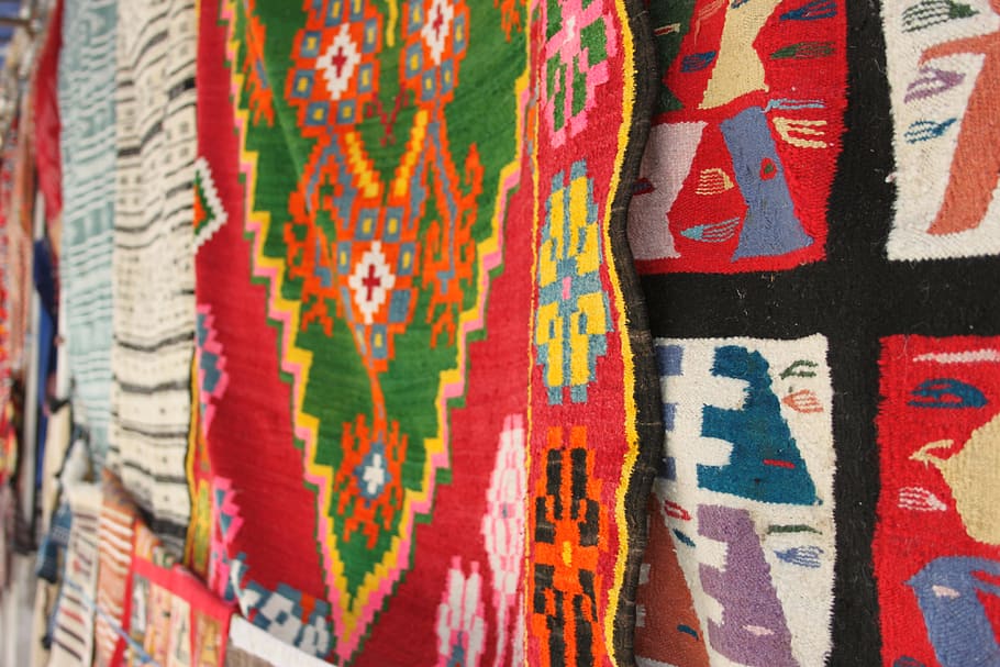 tunisia, houmt souk, djerba, multi colored, art and craft, pattern