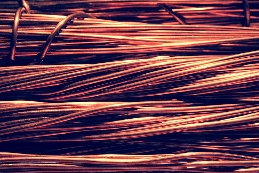 Wire Copper, textures, background, cable, electric, no people