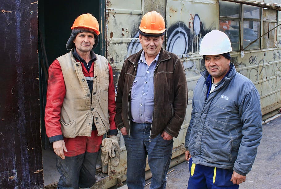 builders, people, helmet, workers, headwear, hat, hardhat, adult HD wallpaper