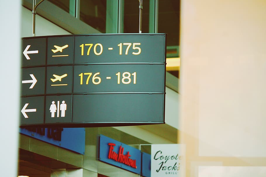 gray signage, symbol, airport, scoreboard, text, terminal, airport terminal HD wallpaper
