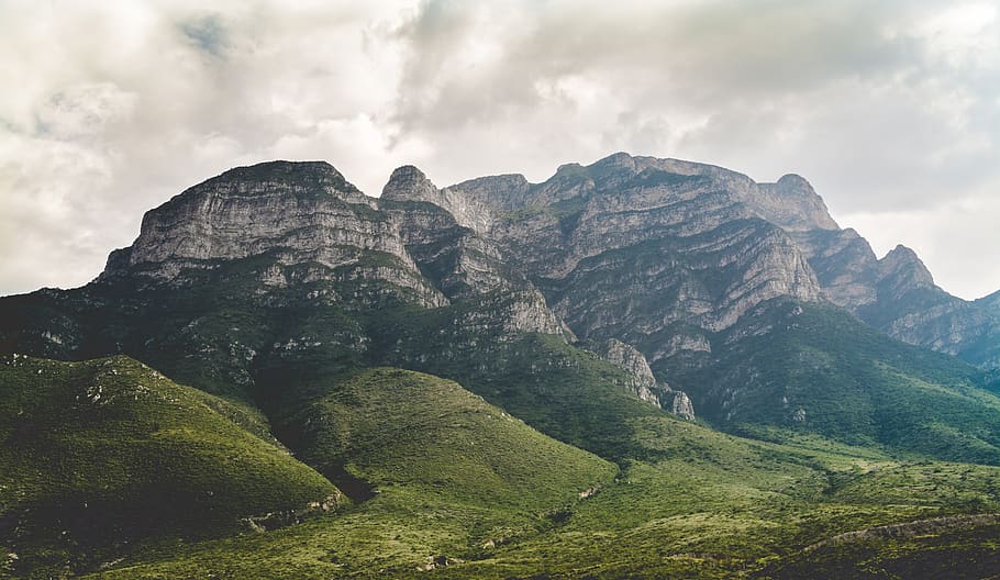 mexico, monterrey, clouds, green, mountain, trees, lansdcape HD wallpaper