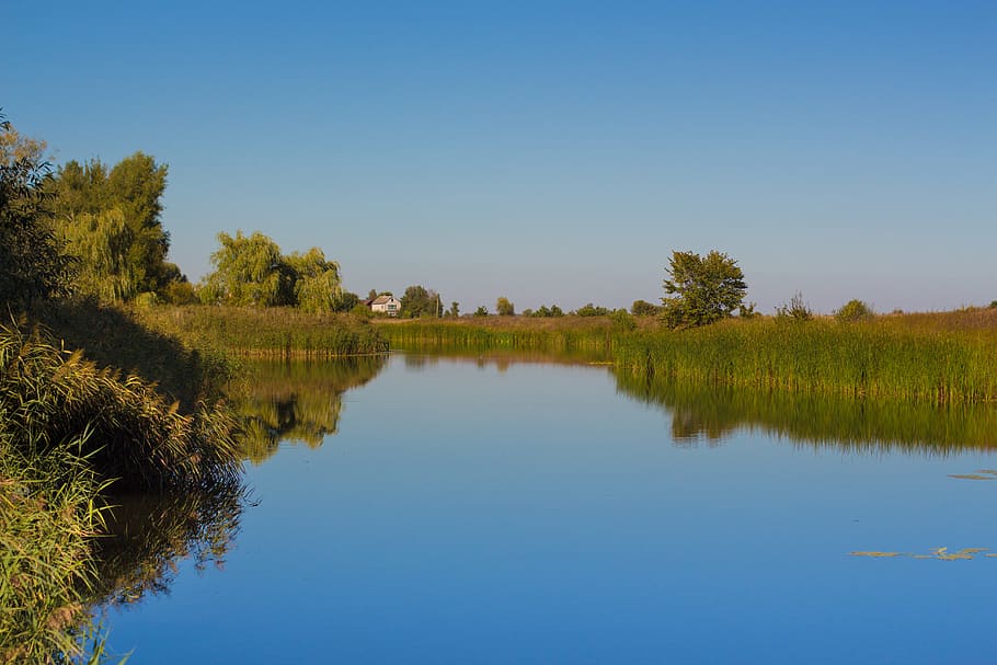 HD wallpaper: ukraine, lake, river, blue, nature, landscape, water, sky ...