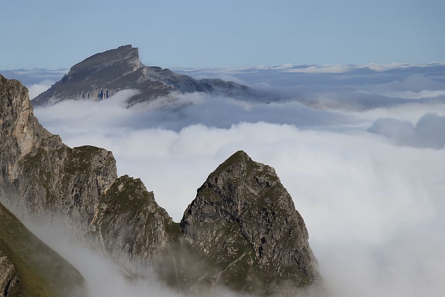 clouds, mountains, high ifen, beauty in nature, scenics - nature HD wallpaper