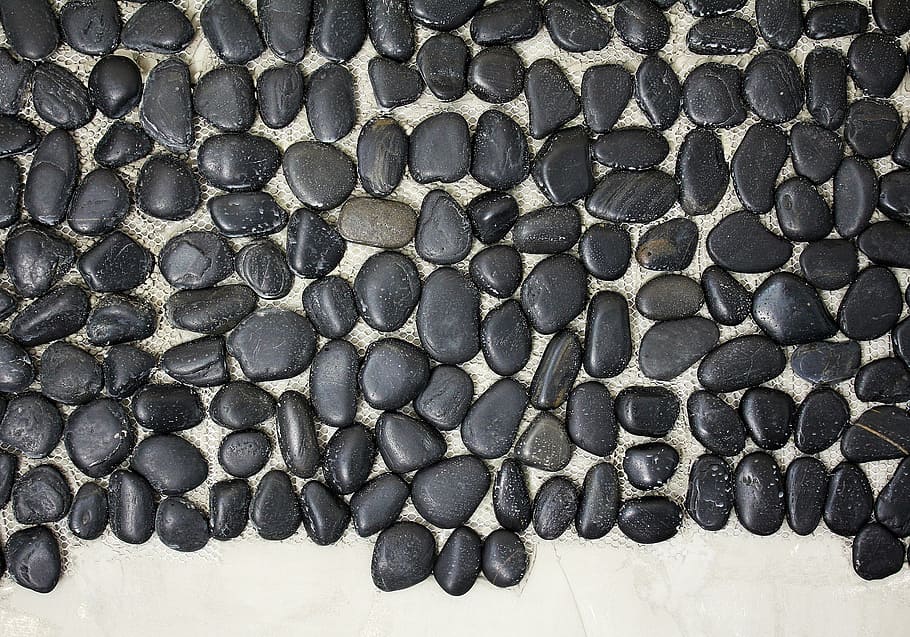 pebble, black, stone, rock, texture, full frame, no people HD wallpaper