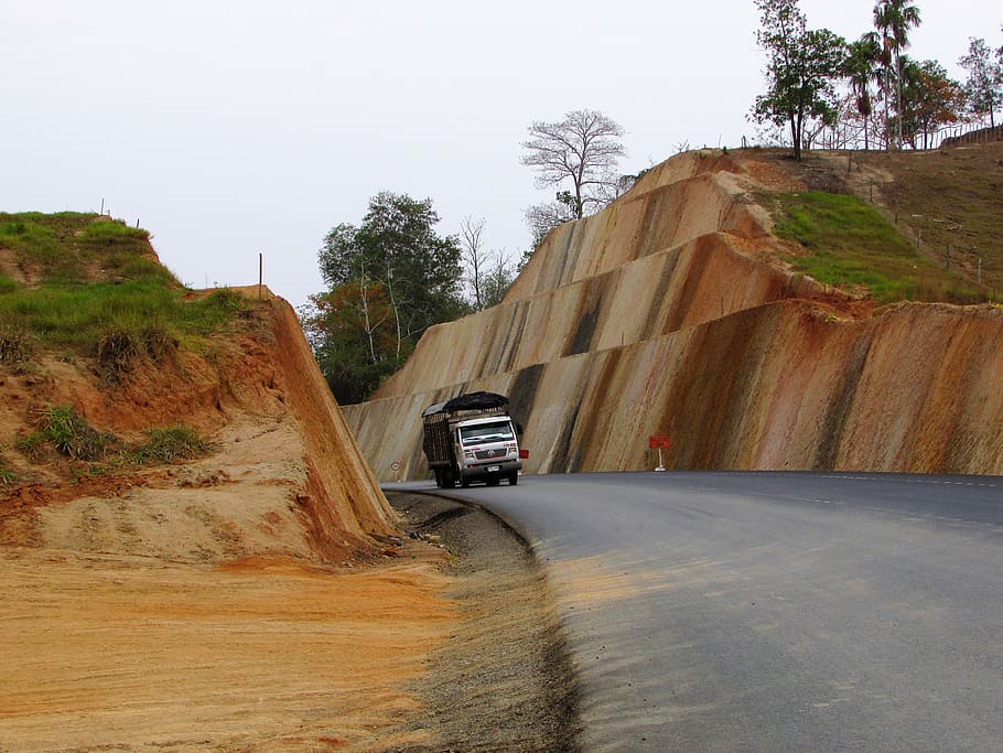 road, path, transport, car, truck, earth, landscape, street HD wallpaper