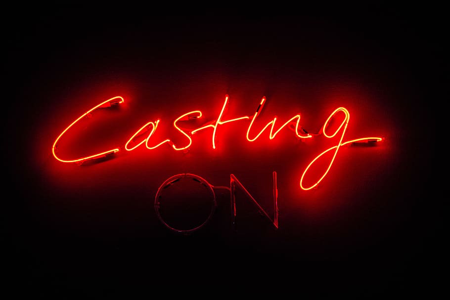 red Casting On neon light signage, dark, text, communication, HD wallpaper