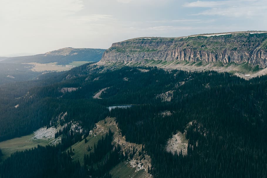 mountain, flight, plane, water, lake, forest, tree, scenics - nature HD wallpaper