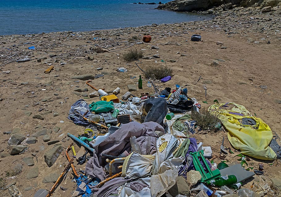 garbage, plastic waste, beach, environmental sin, pollution, HD wallpaper