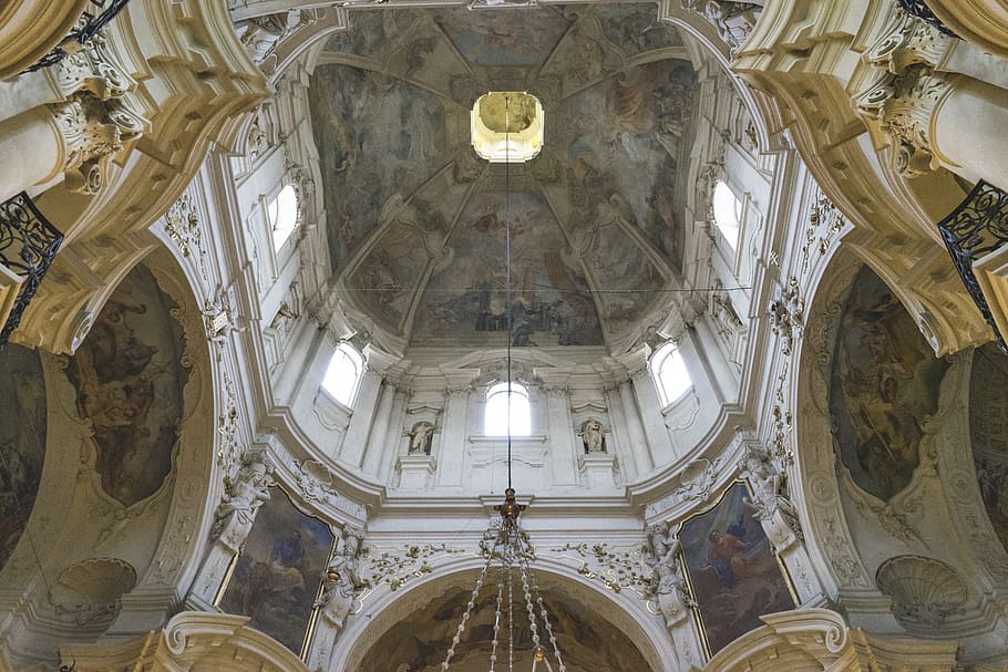 czechia, prague, architecture, interior, painting, europe, european HD wallpaper