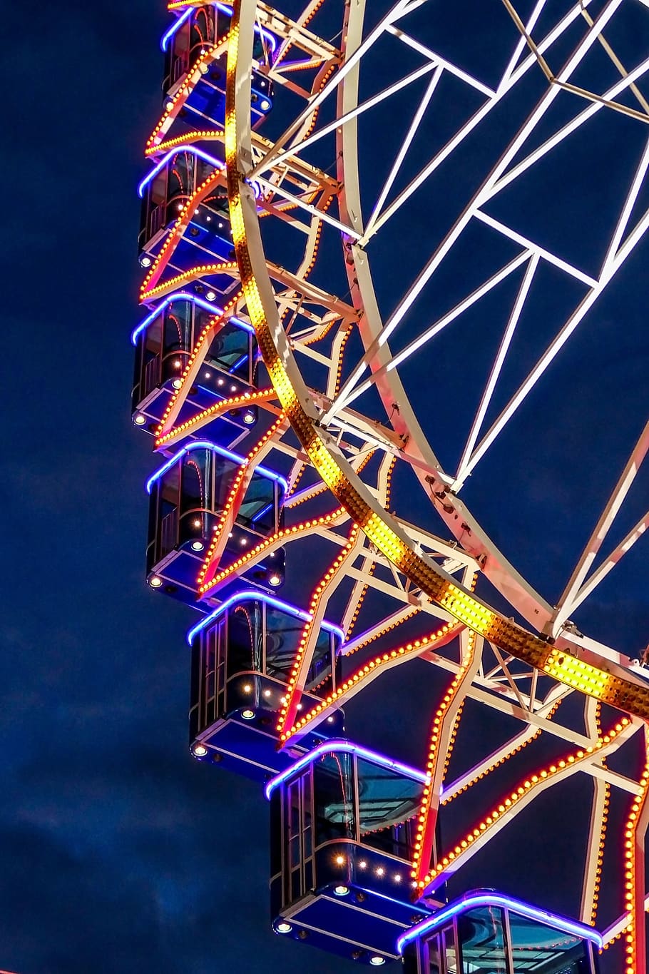 architecture, ferris wheel, sky, high feeling, carousel, entertainment HD wallpaper