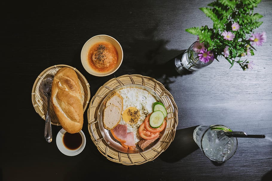 vietnamese, food, cuisine, photography, breakfast, bread, egg, HD wallpaper