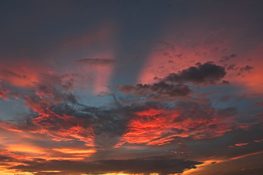 sky, cloud - sky, sunset, orange color, beauty in nature, scenics - nature HD wallpaper