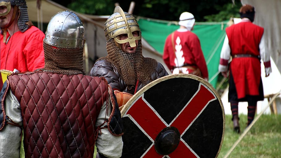 human, armor, shield, helm, war, weapon, festival, middle ages HD wallpaper